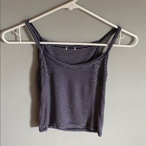 Tillys striped blue crop top
